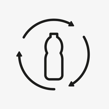 Recycle plastic bottle icon. Vector illustration. Ecology symbol isolated on white background.