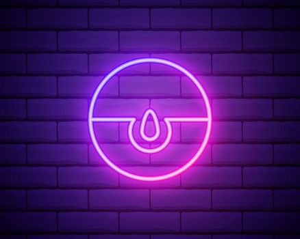 appearance of acne neon light sign vector. Glowing bright icon appearance of acne sign. transparent symbol illustration isolated on brick wall.