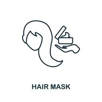 Hair Mask icon. Outline sign from hairdresser collection. Line Hair Mask icon for infographics, wed design and more.