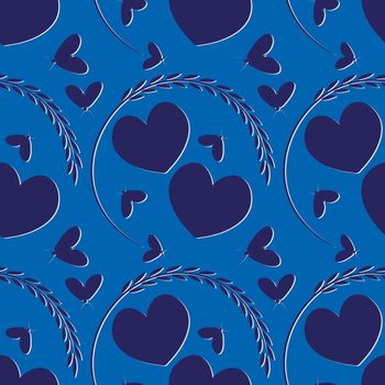 the pattern on the square background is love. Two hearts in a graceful plant horseshoe for good luck. Valentin Day, St. Valentine. Styling, graphics. Design element of books, notebooks, postcards, interior items. Wallpapers, textiles, packaging, background for a website, mobile application or blog.