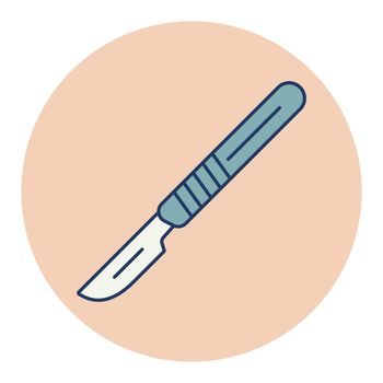 Surgical tools for operations scalpel vector flat icon. Medicine and medical support sign. Graph symbol for medical web site and apps design, logo, app, UI