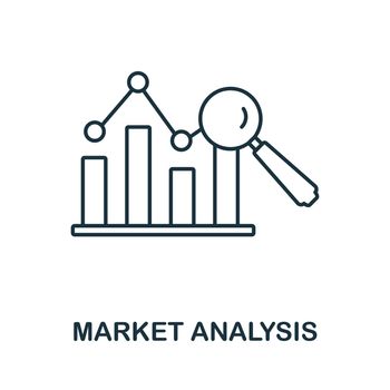 Market Analysis icon. Outline sign from market economy collection. Line Market Analysis icon for infographics, wed design and more.