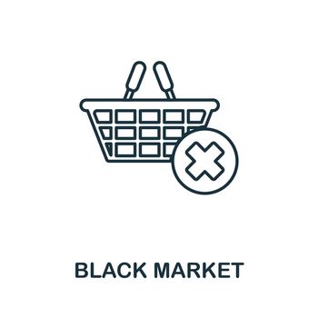 Black Market icon. Outline sign from market economy collection. Line Black Market icon for infographics, wed design and more.