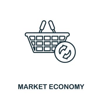 Market Economy icon. Outline sign from market economy collection. Line Market Economy icon for infographics, wed design and more.