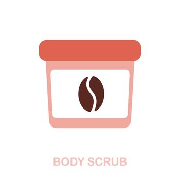 Body Scrub flat icon. Simple colors elements from spa therapy collection. Flat Body Scrub icon for graphics, wed design and more.