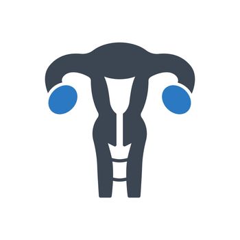 Uterus Related Vector Glyph Icon. Uterus sign. Isolated on White Background