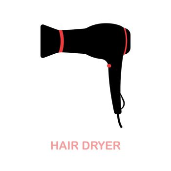 Hair Dryer flat icon. Simple colors elements from beauty salon collection. Flat Hair Dryer icon for graphics, wed design and more.
