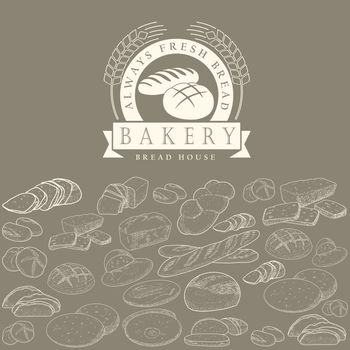 Vintage bakery banners, bread vector set, Bakery logo.