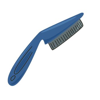 A comb with a tilt for caring for the fur of pets. Isolated element on a white background.