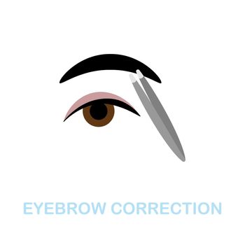 Eyebrow Correction flat icon. Simple colors elements from cosmetology collection. Flat Eyebrow Correction icon for graphics, wed design and more.