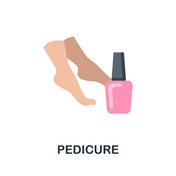 Pedicure flat icon. Simple colors elements from beauty salon collection. Flat Pedicure icon for graphics, wed design and more.