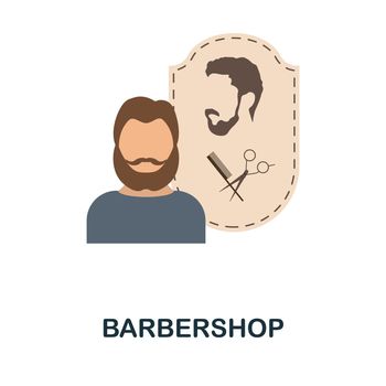 Barbershop flat icon. Simple colors elements from beauty salon collection. Flat Barbershop icon for graphics, wed design and more.