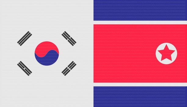 trade war concept. north and south korea flag background. vector illustration eps10