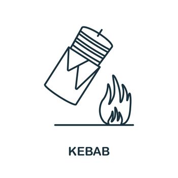 Kebab icon. Outline sign from take away collection. Line Kebab icon for infographics, wed design and more.