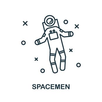 Spacemen icon. Outline sign from space collection. Line Spacemen icon for infographics, wed design and more.