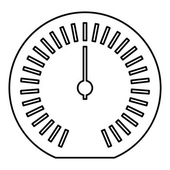 Speedometer odometer speed counter meter contour outline line icon black color vector illustration image thin flat style simple