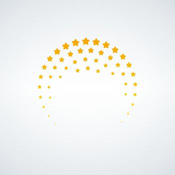Abstract Circular Halftone Star Dots. Stars Logo Design. Stock vector illustration isolated