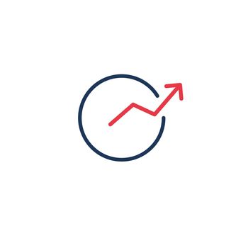 arrow out of circle indicates the growth direction. icon. Stock vector illustration isolated