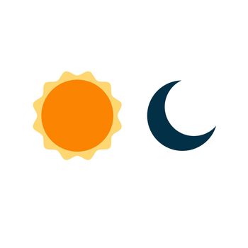 Sun and moon flat icon. Vector logo for web design, mobile and infographics. Stock vector illustration isolated