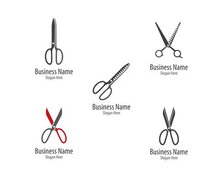 Scissors Logo Icon template vector illustration