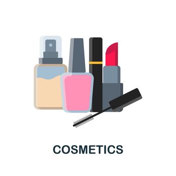 Cosmetics flat icon. Simple colors elements from cosmetics collection. Flat Cosmetics icon for graphics, wed design and more.