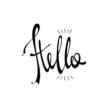 "Hello" calligraphy text - vector hand-drawn lettering