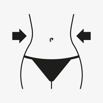 Weight loss icon. Slim female waist vector illustration isolated on white background.