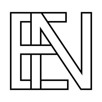 Logo sign en ne icon nft en interlaced letters e n