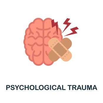 Psychological Trauma flat icon. Simple colors elements from psychological disorders collection. Flat Psychological Trauma icon for graphics, wed design and more.