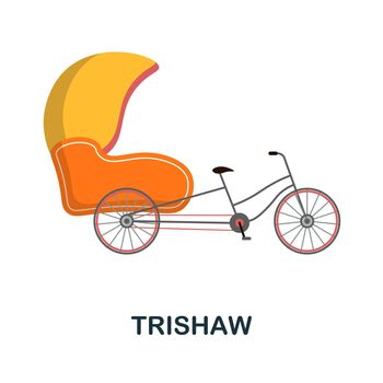 Trishaw flat icon. Simple colors elements from public transport collection. Flat Trishaw icon for graphics, wed design and more.