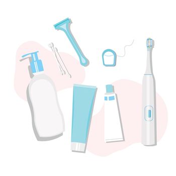 set of hygiene products. Vector illustration
