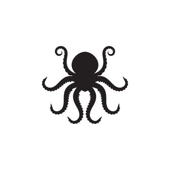 Silhouette Octopus vector template. Octopus vector illustration