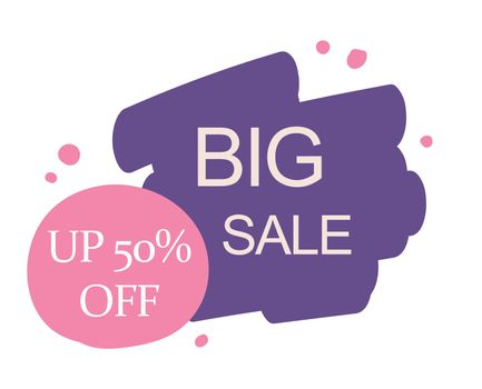 Web banner, template, postcard advertising big sale 50 percent off abstract style - Vector illustration