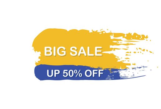 Paint smear web banner, business card, template BIG SALE 50 percent - Vector illustration