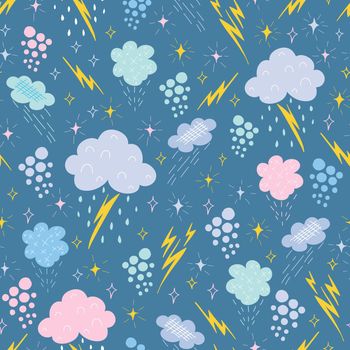 Stormy weather vector illustration seamless pattern
