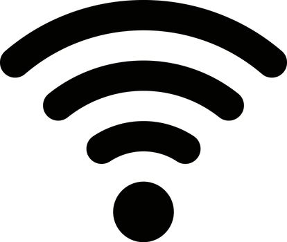 Rounded wifi icon in black. Editable vector.