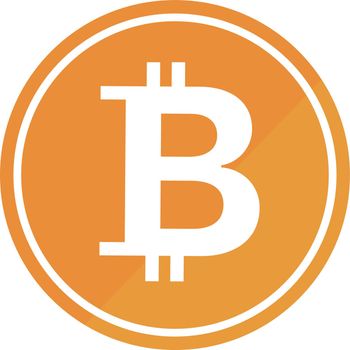 Simple bitcoin illastration. Color is orange. Editable Vector.