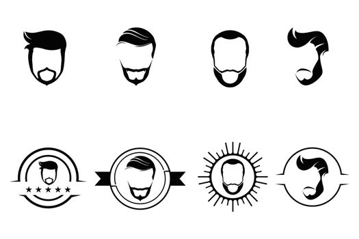 Beard and mustache logo and symbol 