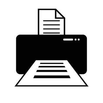 Icon of the printer making the copy. Editable vector.