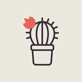 Cactus outline isolated icon. Workspace sign. Graph symbol for your web site design, logo, app, UI. Vector illustration, EPS10.
