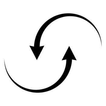 Energy transition icon reset switch, circular arrow