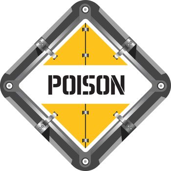 Sign poison. Marking of transport and transported goods with signs for the transport of dangerous goods. Vector illustration.
