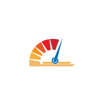 Speedometer icon. Gauge and rpm meter logo. Vector illustration