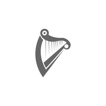 Harp musical instrument icon illustration template