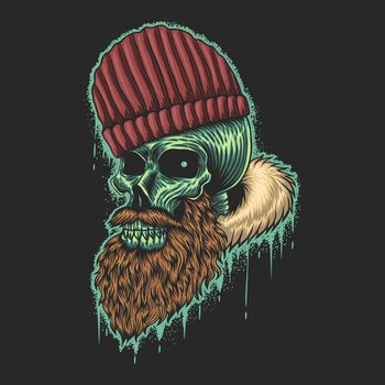beard skull vector illustration for your company or brand