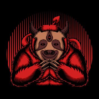 Sloth devil vector illustration for your company or brand