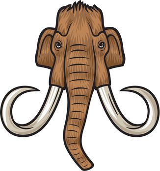 Mammoth head color vector illustration