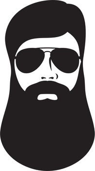 Hair Beard Mustache sunglasses vector illustration