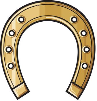 Gold horseshoe vector illustration