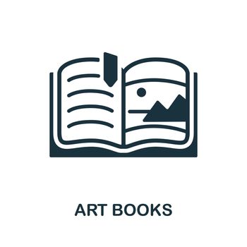 Art Books icon. Simple line element art books symbol for templates, web design and infographics.